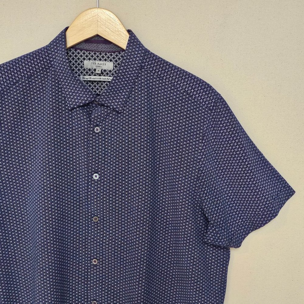 Ted Baker London Short Sleeve Button Down 6 XXL